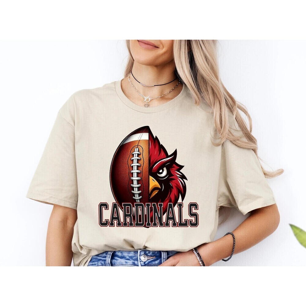 Cardinals Football Mascot Game Day Fan Graphic T-Shirt